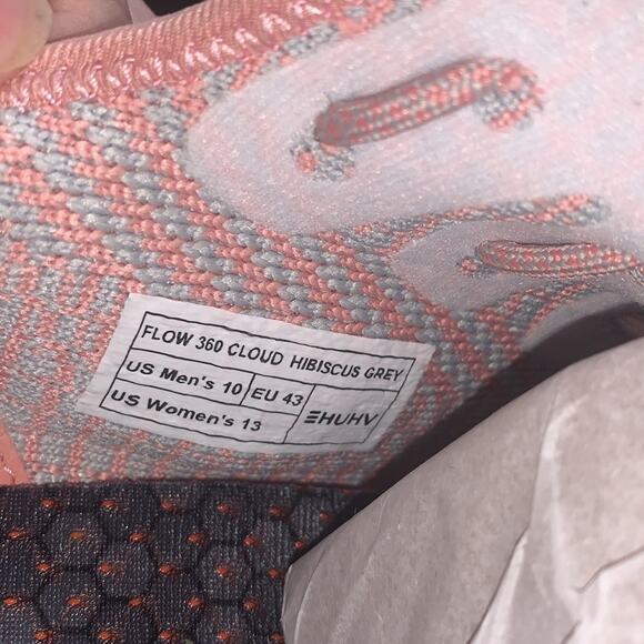 HUHV Flow 360 Ultra Cloud Runner‎ Shoes. Hibiscus (Pink) Grey. Women 13 Men 10 - Picture 8 of 15